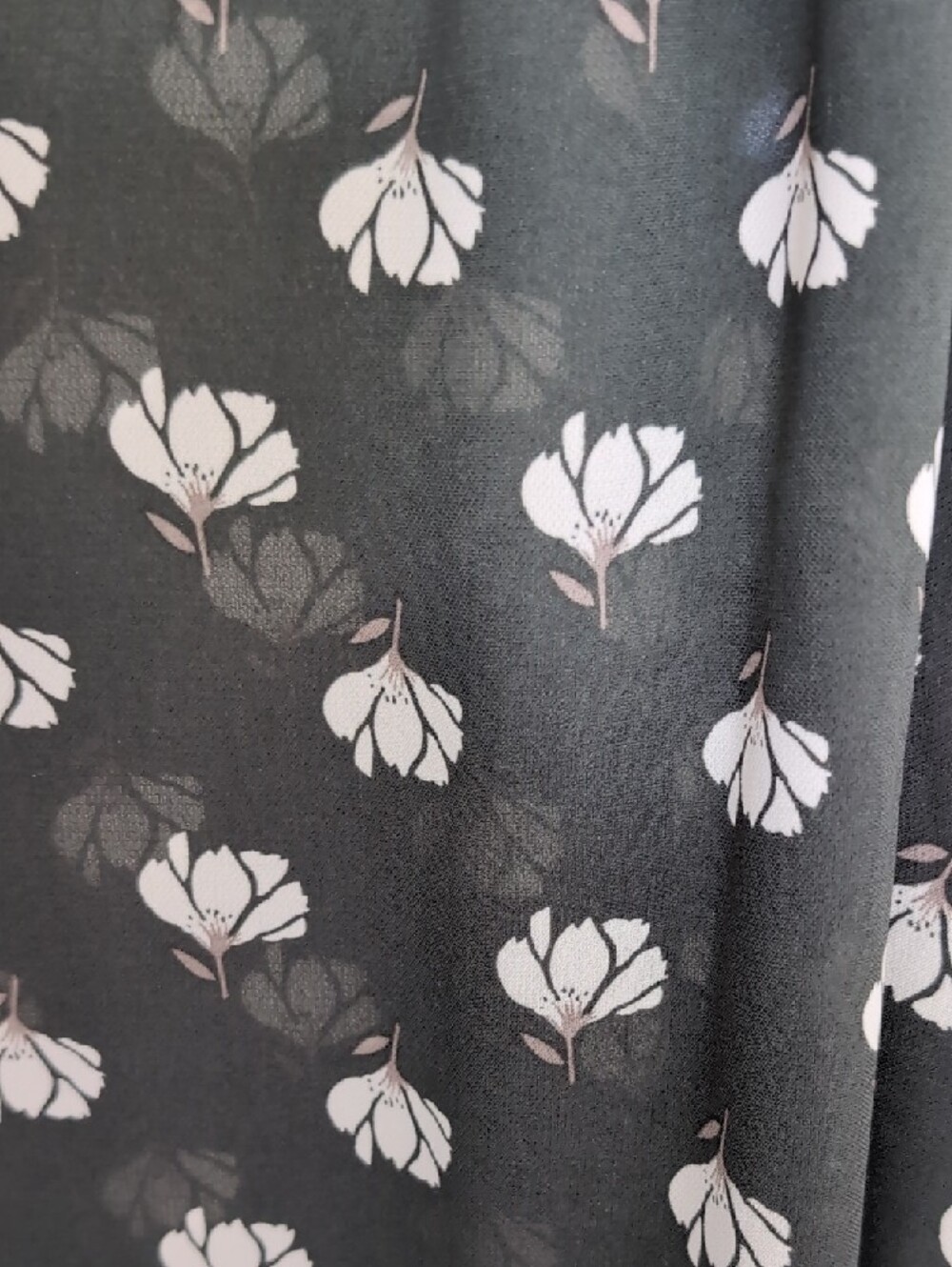 Green Floral Long Sleeve Blouse - Picture 3 of 5